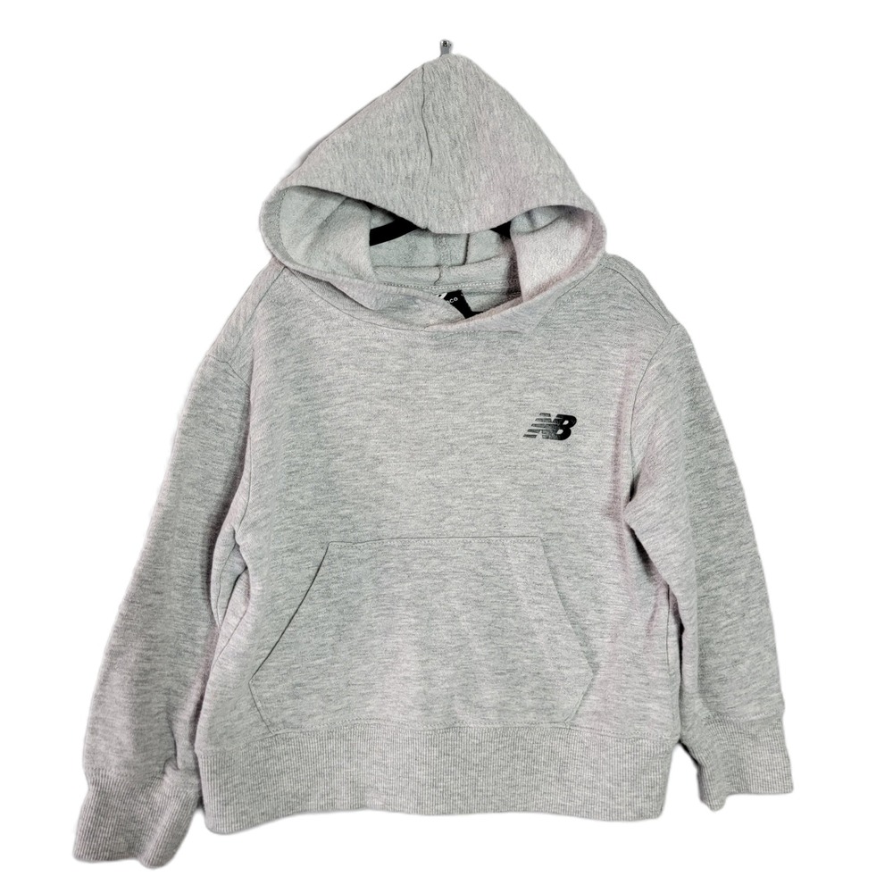 Kids‎ New Balance Gray Hoodie Sweatshirt Size 4 Cotton Polyester Blend